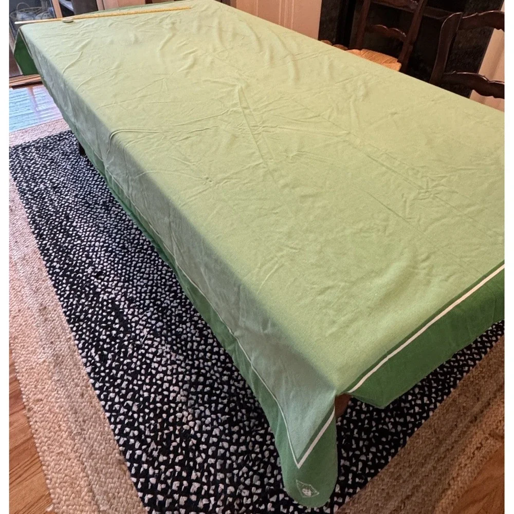 Vintage Anne Klein‎ Green Tablecloth 67x91 Cotton Lion Logo Robinson Golluber